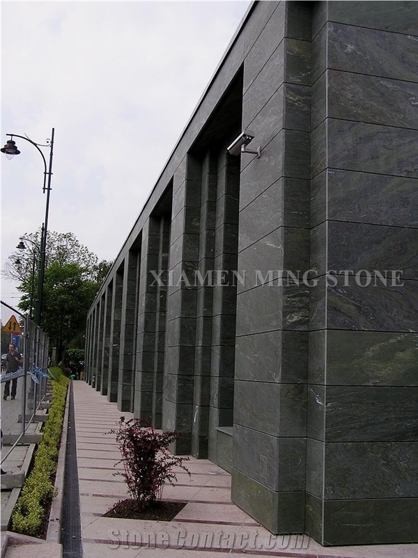 Project Show China Green Spray Wave Granite Tiles Building Wall Cladding Panel,Verde Juparana Polished Interior Building Walling Tiles Block Stocks