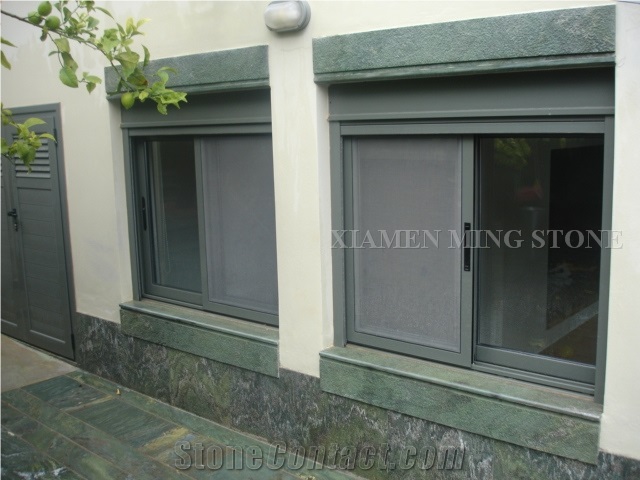 Project Show China Green Spray Wave Granite Tiles Villa Wall Cladding Panel,Verde Juparana Polished Exterior Stones Decor