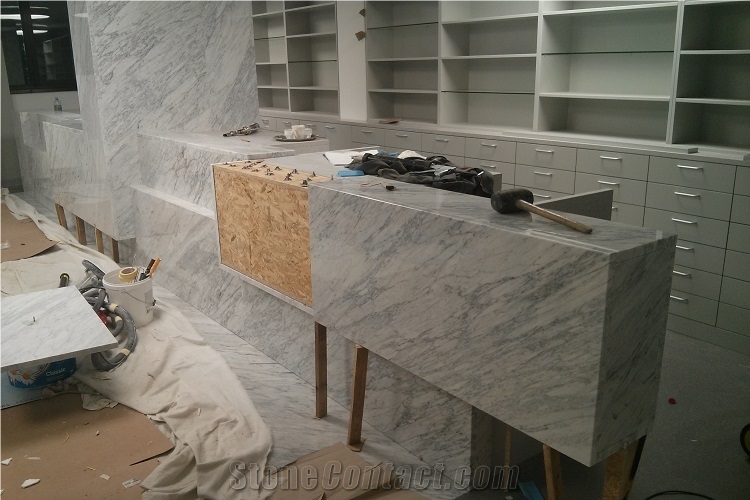 White Marble Commercial Desk Top, Reception Counter