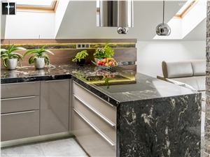 Black Cosmic Granite Kitchen Countertop