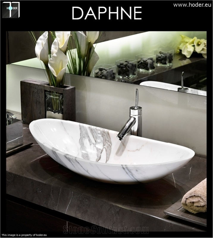 Daphne - Calacatta Gold Marble Vessel Wash Basin