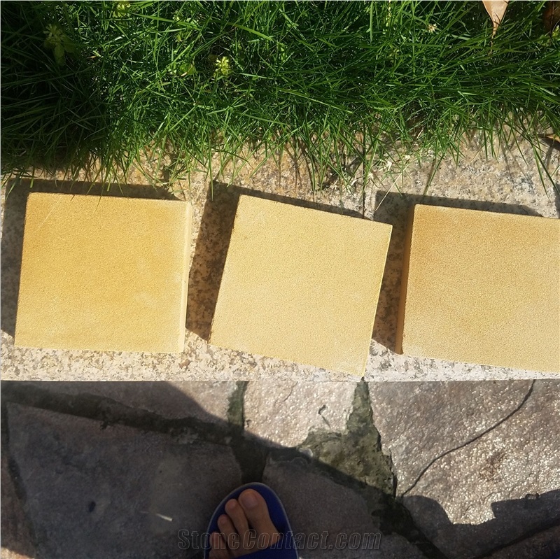 Honed Yellow Sandstone for Flooring Tiles