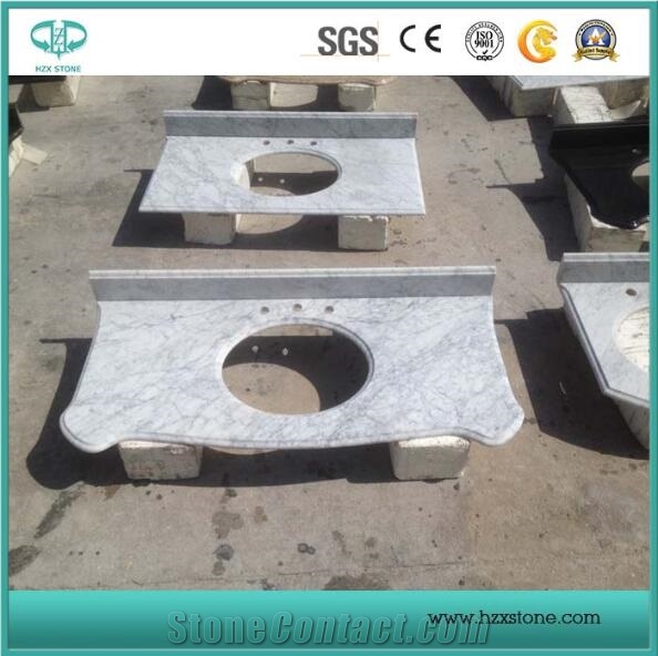 White Carrara/Black Granite/Yellow Marble/Marble/Natural Stone/Quartz Stone/Vanity Top/Marble Tops/Bathroom Top/Counter Top for Kitchen or Bathroom