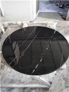 Black Marble Round Table Top Design,Polished Marble Small Receiption Tops,Solid Surface Table Tops