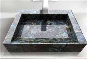 Blue Granite Wash Basins Labradorite Blue Farm Sink for Hotel