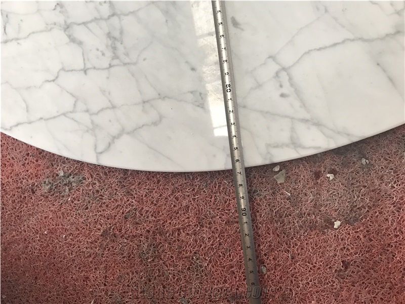 Carrara White Marble Round Table Top Design,Polished Marble Work Tops, Solid Surfece Table Tops