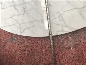 Carrara White Marble Round Table Top Design,Polished Marble Work Tops, Solid Surfece Table Tops