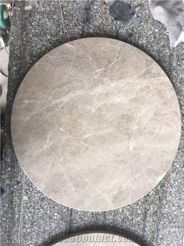 Grey Marble Round Table Top,Polished Gray Marble Small Receiption,Solid Surface Work Tops