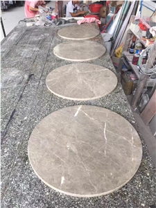 Grey Marble Round Table Top,Polished Gray Marble Small Receiption,Solid Surface Work Tops