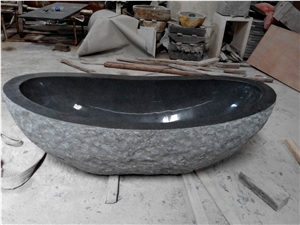 Natural Stone Bath Tub Granite G654 Oval Bathtub for Villa