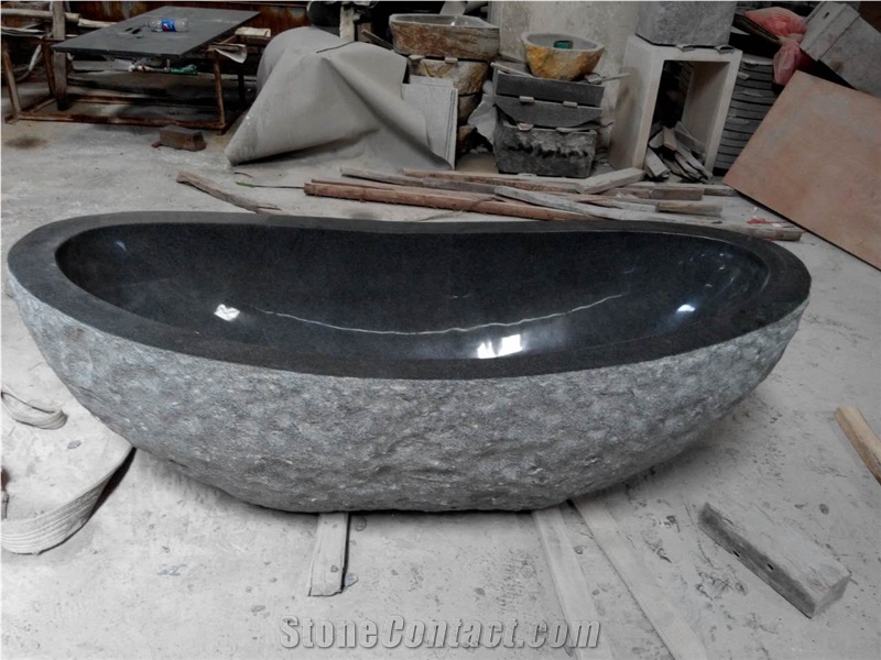 Natural Stone Bathtub Dark Grey Stone Bath Tubs for Hotel