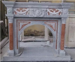 Natural Stone Marble Fireplace, White Marble Fireplace