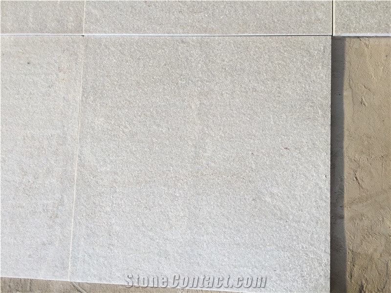 Spa White Quartzite Flamed Tile for Flooring