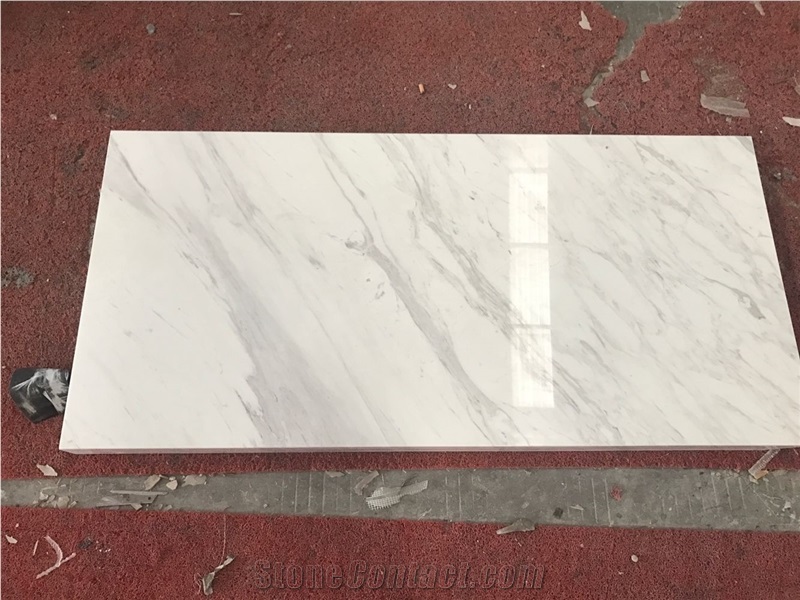 Volakas Marble Table Top,White Marble Small Rectangle Reception.Polished Marble Solid Work Tops