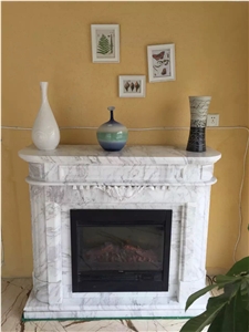White Marble Interior Design Fireplace