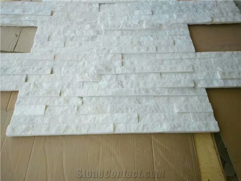 White Quartzite Ledge Stone Panel Spa White Quartzite Stacked Stone Veneer for Wall Cladding