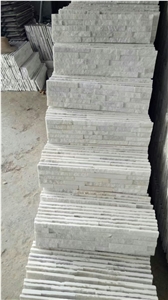 White Stone Quartzite Feature Wall Spa White Quartzite Stacked Stone Veneer for Wall Cladding