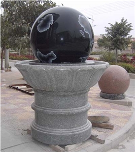 Chinese Absolute Shanxi Black Granite Rolling Sphere Fountains, Floating Ball Water Fountains Garden Decoration Factory Direct