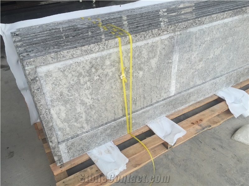 Chinese Factory Direct Natural Grey Granite Bianco Antico Prefab Kitchen Countertop, Laminated Bullnosed Edges Island Tops, Bar Tops Building Project