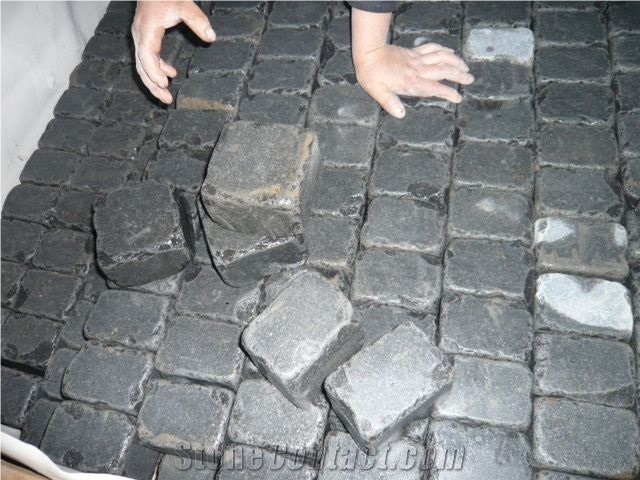 Basalt Cobbles, Basalt Random Panel, Basalt Honed Tile, Basalt Cubes,Lava Stone Cobble, Blue Stone Cobble