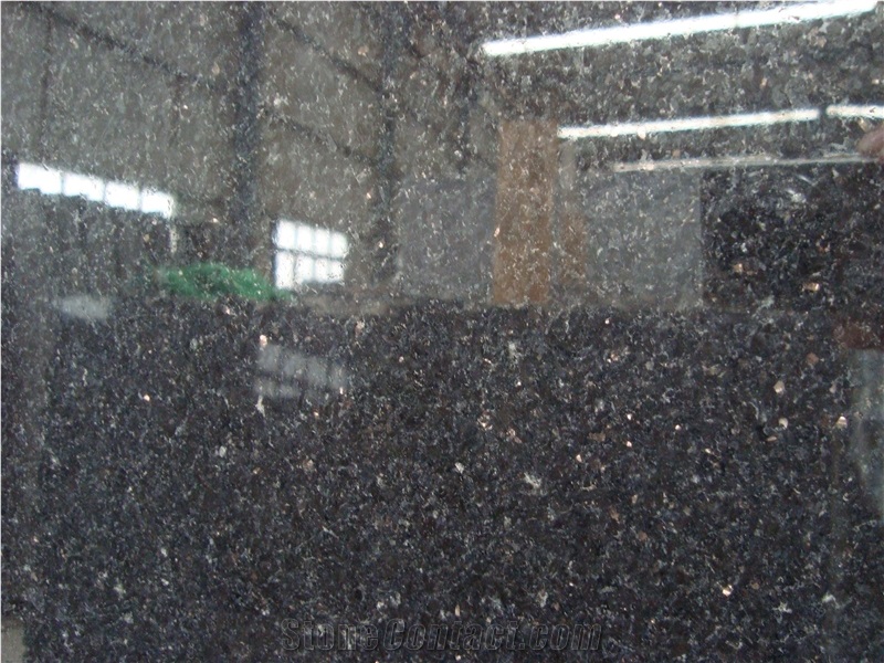 Indian Black Galaxy Granite Polishing Slab and Tile