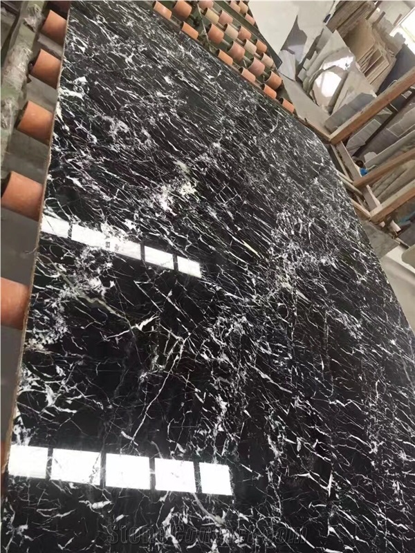 Italian Black/China New Black Marble with White Root/ Italy Black Marble Tiles & Slabs / Marble Floor Covering Tiles/ Marble Wall Covering Tiles