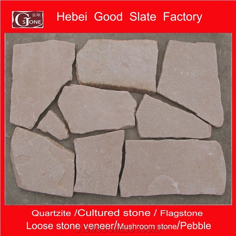 China Pink Sand Stone Loose Stone,Random Flagstone