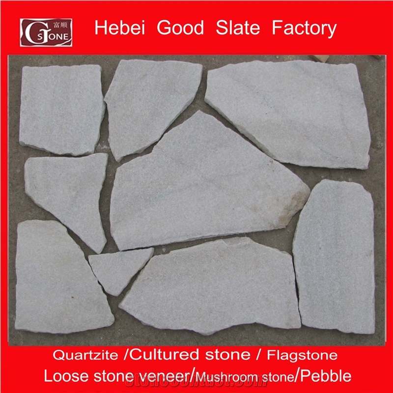 China White Quartzite Loose Stone,Random Stone