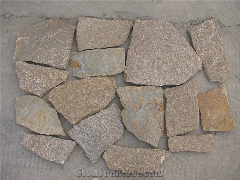 China Yellow Quartzite Loose Stone,Random Stone