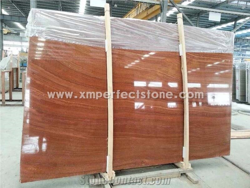 18mm Thickness Slab Red Wooden Marble/Red Wooden Grain Marble/Red Wood Grain Jade