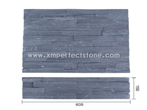 60015010-25mm China Grey Slate Cultured Stone/Gray Slate Stone for Wall Cladding