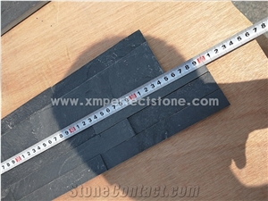 600x150x15-25mm Black Split Face Slate Stacked Stone,Charcoal Grey Culture Stone,Carbon Black Slate Stone Cladding,Natural Stone Veneer