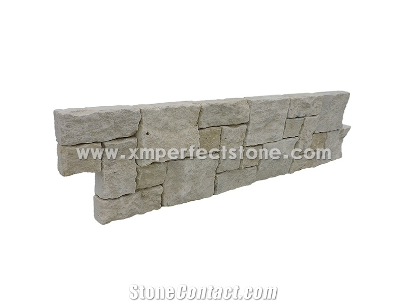 Beige Stacked Stone Veneer,Yellow Cultured Slate Tiles for Wall Cladding