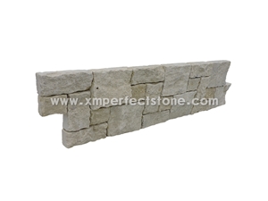 Beige Stacked Stone Veneer,Yellow Cultured Slate Tiles for Wall Cladding