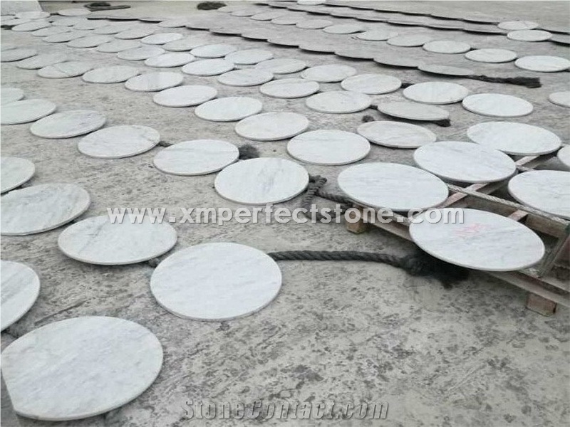 Bianco Carrara Marble for Coffee Table Top with Round/Rectangle/Oval/Square Shape