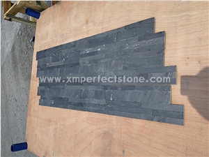 Black Cultured Stone for Wall Cladding, Stacked Stone
