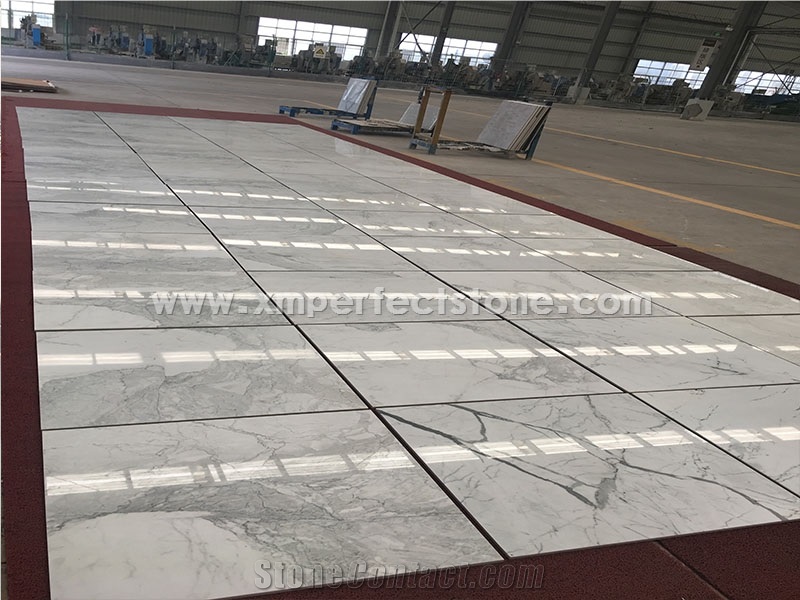 Calacatta Marble Slabs & Tiles, Grey Pattern White Marble Tiles & Slabs , White Marble Slab and Tiles in Hot Sale for Wall and Flooring