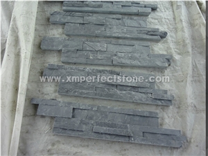 Cheap China Black Slate Cultured Stone for Wall Cladding Decor, Ledge/Loose Stone Feature Wall, Natural Building Stone Wall
