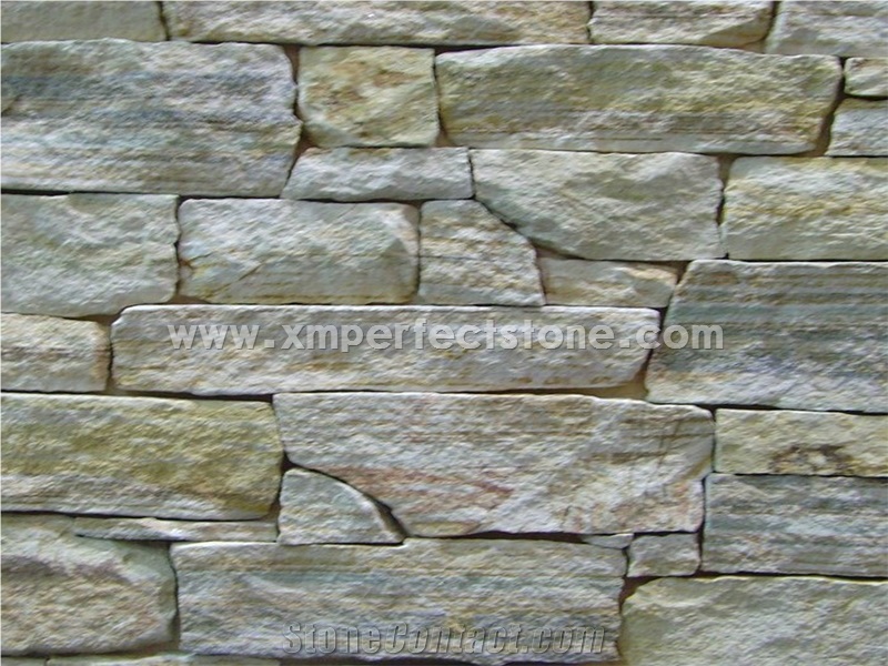 Culture Stone/Wall Cladding/Slate Stone, Yellow Slate Wall Cladding