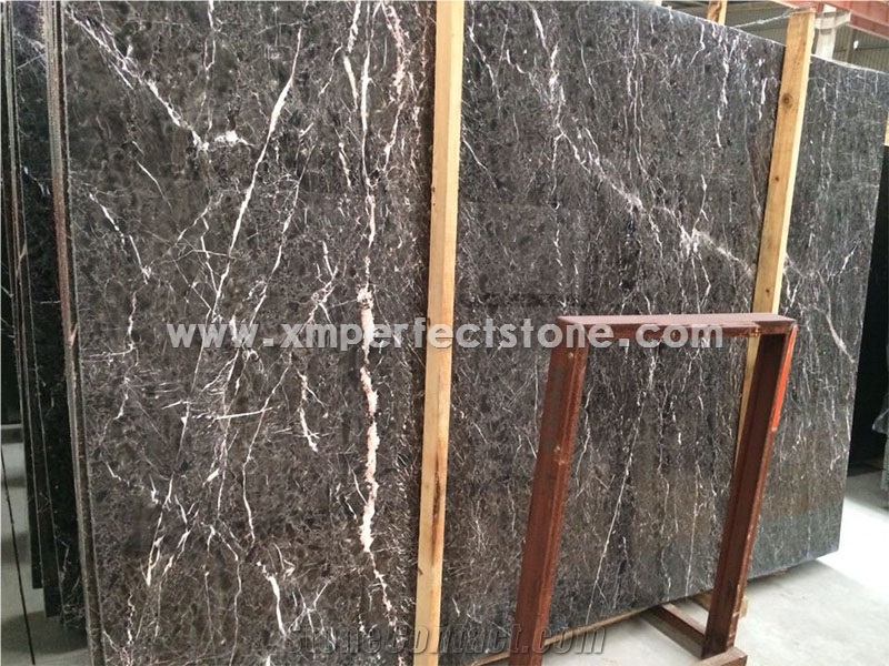 Hangzhou Ash Marble Slabs & Tiles/China Grey Stone with Red Veins or White Veins