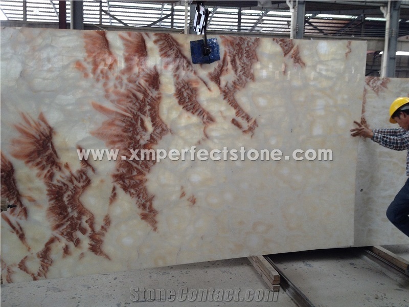 Loulan Onyx Slabs/Chinese New White Onyx Slab for Hotel Project