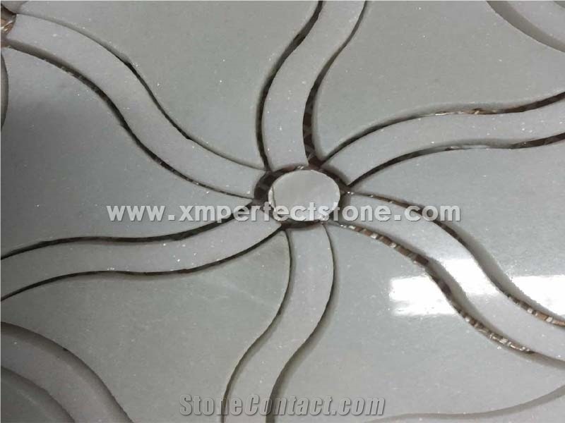 Oriental White Marble Chinese Marble Mosaic,Polished White Marble Mosaic