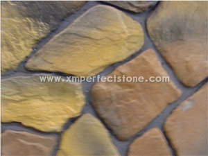 Rusty Split Face Slate Stacked Stone,Multicolor Slate Ledger Panels,Autumn Rose Stone Panel,Copper Rust Slate Thin Stone Veneer,Sunset