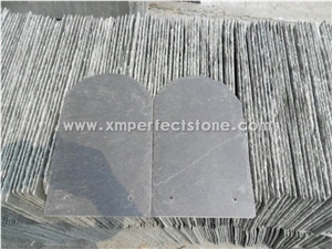 U Shape Chinese Black/Dark Grey Slate Roofing Tiles,Rectangle/Fish Scale Slate Roof Tiles