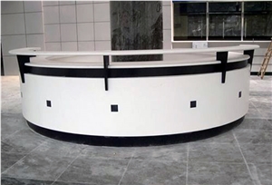 Acrylic Solid Surface Contemporary Office Reception Desk Front Stand Desk for Sale