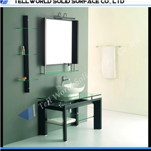 Acrylic Solid Surface Hot Sale Modern Design Wash Basin Sink Oval Countertop Basin