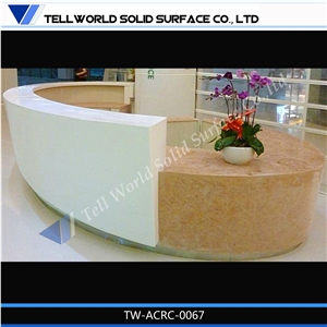 Acrylic Solid Surface Luxury Reception Desk Reception Counter Hot Sale