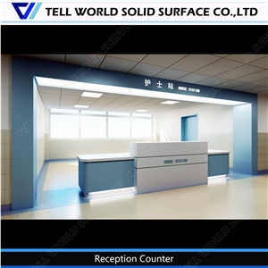 Acrylic Solid Surface Nurse Station Reception Desk Furniture Reception Counter