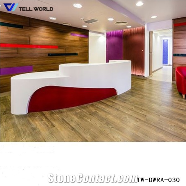 Acrylic Solid Surface Reception Desk Reception Counter Front Desk Customized