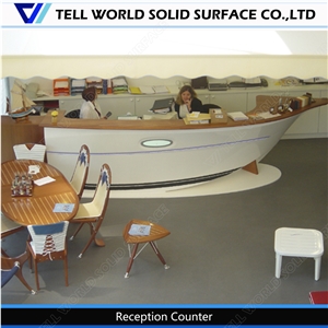 Acrylis Solid Surface Hot Sale Modern Salon Reception Desk